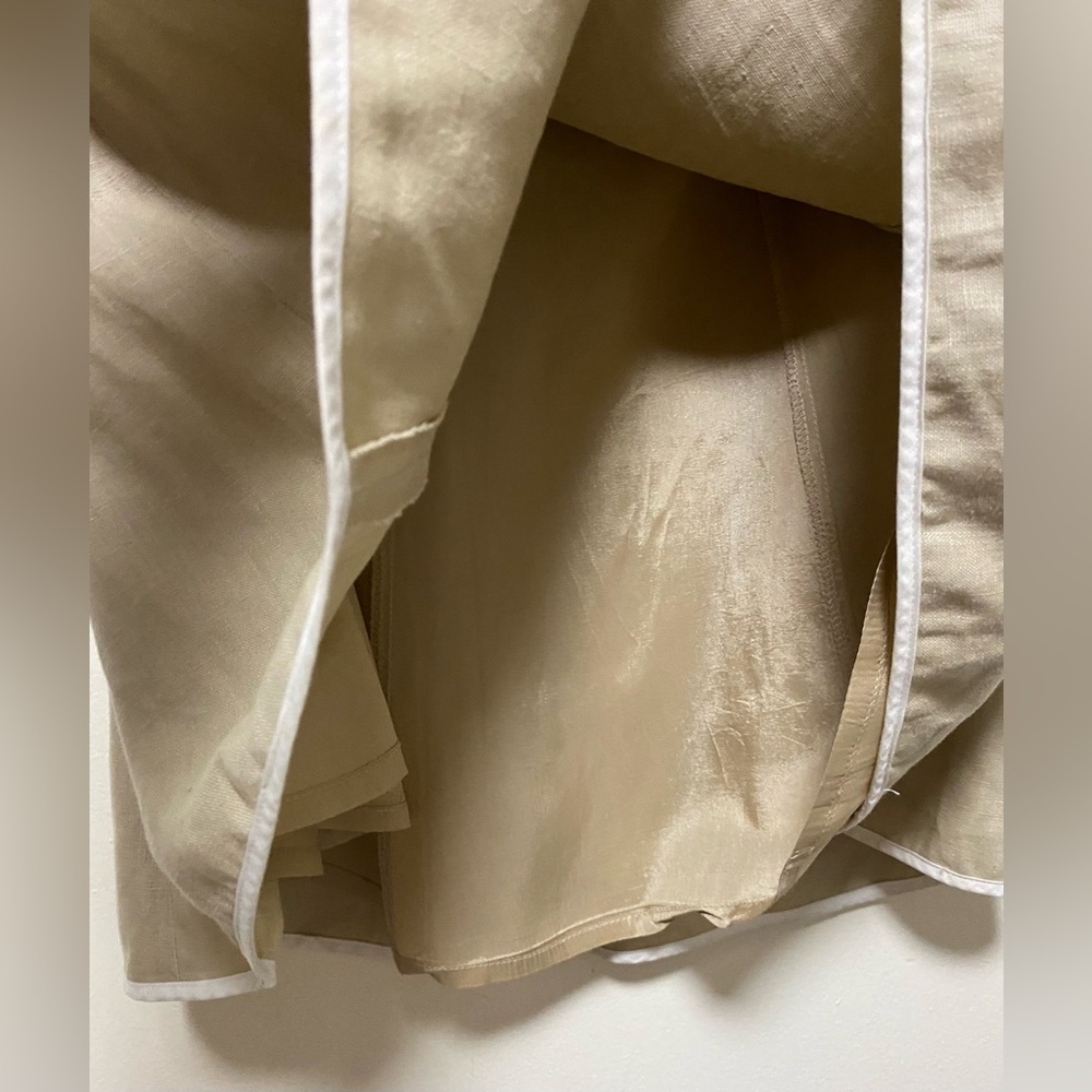 Talbots Beige Midi Linen Skirt Women Size 12 - Picture 6 of 12
